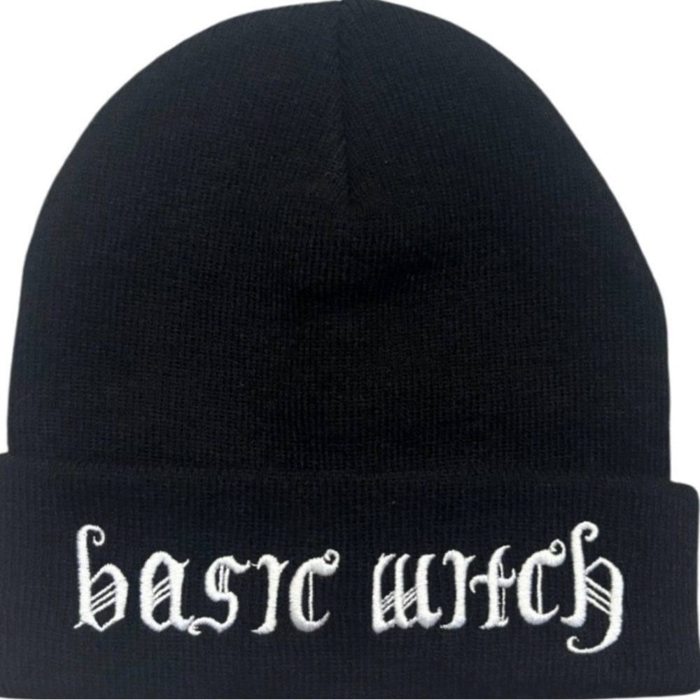 Knit Beanie Hat Basic Witch Graphic Knit Hat Bund… - image 9